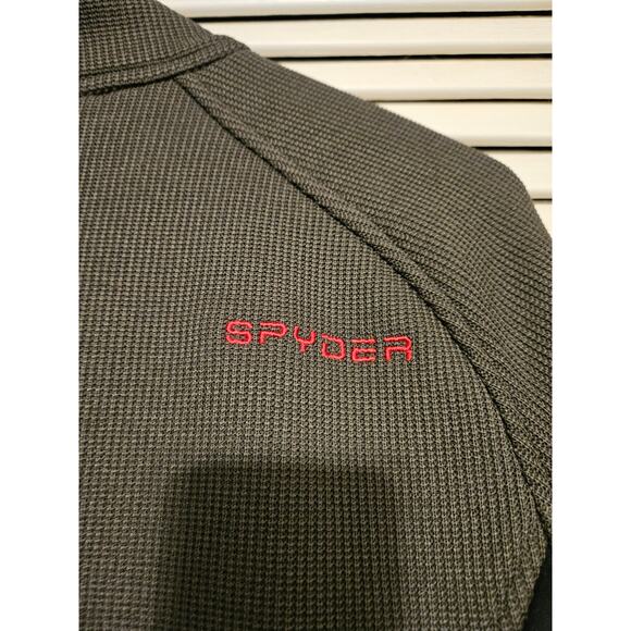 Spyder Outbound Sweater Men Size M 1/4 Zip Pullover Fleece Jacket Olive/Black - Picture 5 of 7
